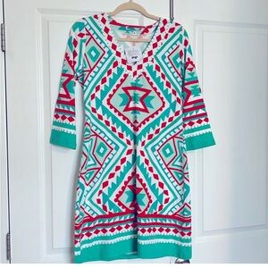 Barbara Gerwit Dress, orange and teall